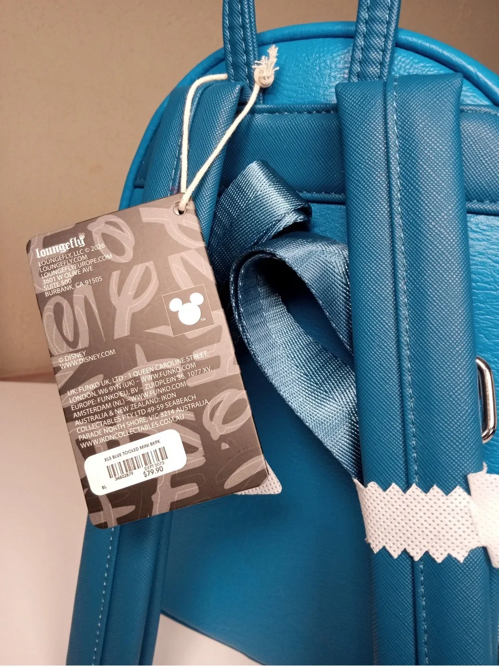 Loungefly Disney Stitch Hibiscus Blue Embossed Mini Backpack - Picture 5 of 6